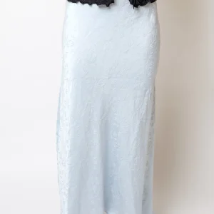 Blue long skirt sewn from deadstock material Handmade Danish Women’s Clothing Handmade Danish Women’s Clothing